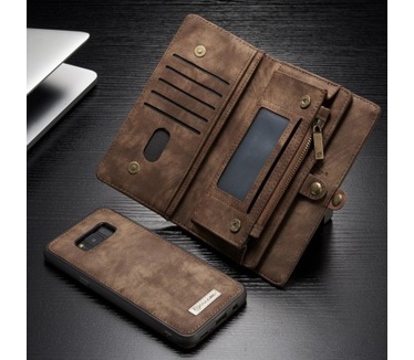 Caseme Samsung Galaxy S8 Luxe Lederen Portemonnee Hoesje - uitneembaar met backcover (bruin)
