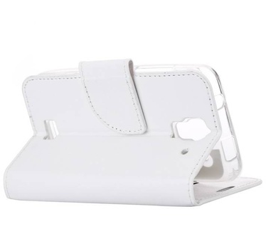 Luxe Lederen Bookcase hoesje voor de Huawei Y360 - Wit (Huawei Y360) Wit