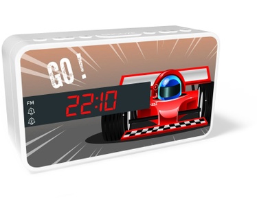 Bigben Interactive Wekkerradio voor kinderen met LED display - raceauto