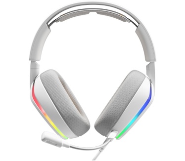 Glorious Glorious GHS Eternal RGB - Stereo RGB headset voor pc, PS5, PS4, Switch - Custom-tuned, gekantelde drivers, verstelbare, kristalheldere, afneembare mic, USB-C - Duurzaam, dag/nacht comfort - Wit