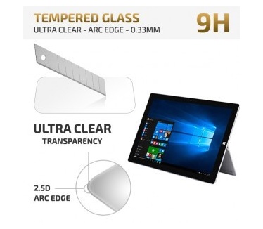 qMust Microsoft Surface Pro 4 Tempered Glass protector - Ultra Clear - Arc Edge