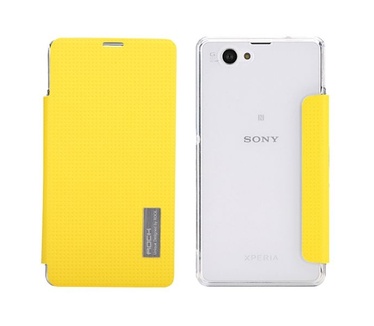 Rock Leather Case Sony Xperia Z1 Compact (ELEGANT Serie yellow)