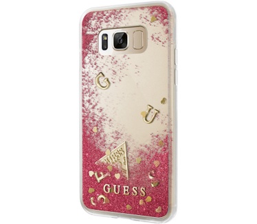 Guess Liquid Glitter Hard Case voor Samsung Galaxy S8 Plus - Rood