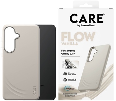 PanzerGlass CARE™ by PanzerGlass® Flow Case Vanilla w. Qi Samsung Galaxy S26+