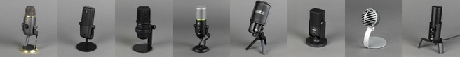 Acht usb-microfoons