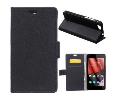 qMust Wiko Pulp Fab 4G Wallet Case - TPU frame - Black