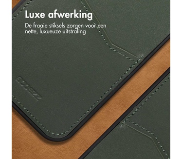 Accezz Premium Leather Card Slot Backcover Samsung Galaxy S22 Ultra - Groen