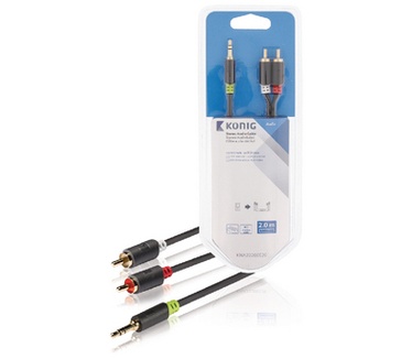 Konig 2 m, 3.5 mm male/2 x RCA male