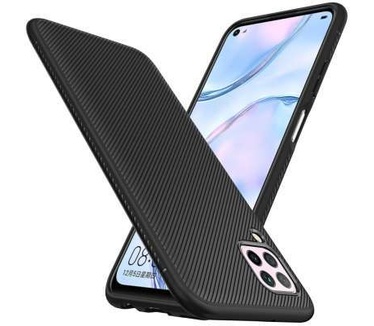 qMust Huawei P40 Lite Texture TPU Case - Zwart