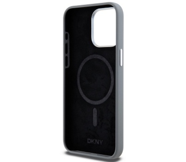DKNY Silicone Metal Logo Back Case iPhone 15 Pro Max (6.7") Grijs