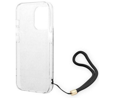Guess 4G Printed Case met Strap - iPhone 14 Pro Max (6.7") Zwart Zwart