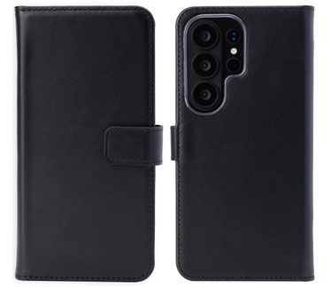 Selencia Echt Leren Bookcase Samsung Galaxy S26 Ultra - Zwart