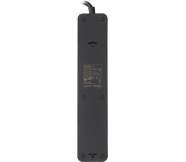 InLine Power Strip 3 Port with QC USB, 3x Type F German with switch and child safety black 1.5m
