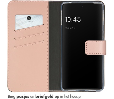 Selencia Echt Lederen Bookcase Google Pixel 7 Pro - Dusty Pink
