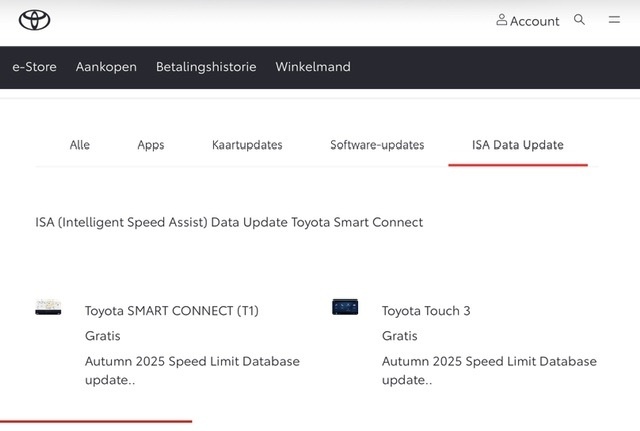 Toyota.nl e-Store - ISA Data Update - maart 2026  (voor Toyota Corolla Hybrid TS 2022)
