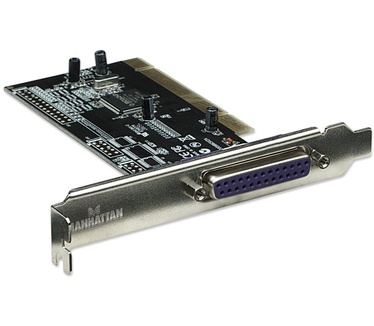 Manhattan Parallel PCI Card, One External DB25 Port, low profile bracket included, Supports EPP/ECP/SPP modes and PCI IRQ sharing, Box