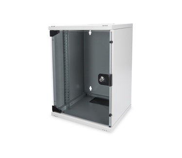 Digitus Wall Mounting Cabinet, 25.4 cm (10 ") , IP20, Glass front door, 30 kg, Light grey (DN-10-09U)