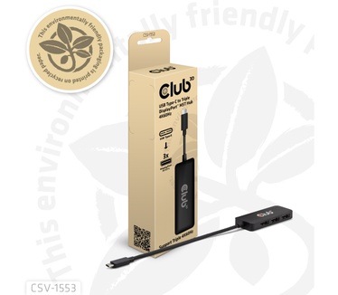 Club 3D USB-C® to Triple DisplayPort™ MST Hub 4K60Hz