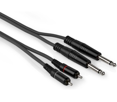 Allteq 2x Jack naar tulp - Kabel Zwart
