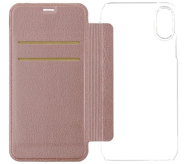 Guess IriDescent Book Case voor Apple iPhone X (5,8") - Roségoud Rosé Goud