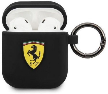 Ferrari Silicone Case voor Apple Airpods 1 & 2 - Zwart
