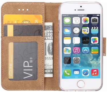 Planten print lederen Bookcase hoesje voor de Apple iPhone SE - Wit (Apple iPhone SE) Wit