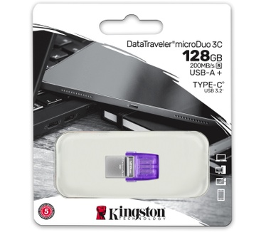 Kingston DataTraveler microDuo 3C 128GB Paars