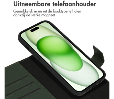 Accezz Premium Leather 2 in 1 Wallet Bookcase iPhone 15 Plus - Groen