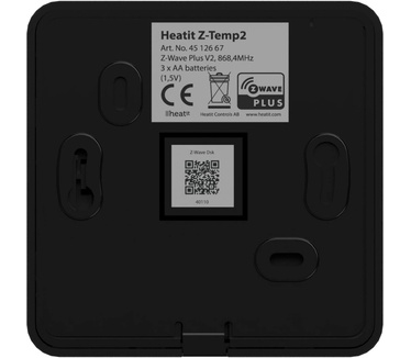 HeatIt Z-TEMP2 thermostaat | Draadloos | Z-Wave Plus | Zwart