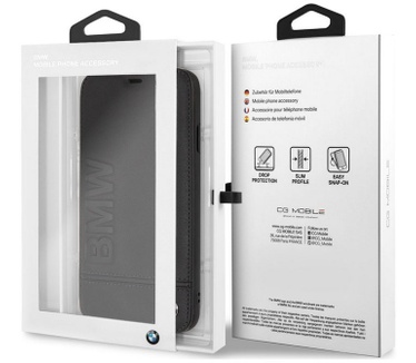 BMW Signature Leather BookCase - iPhone XS Max (6.5'') - Zwart  Zwart