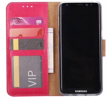 Luxe Lederen Bookcase hoesje voor de Samsung Galaxy S8 - Roze (Samsung Galaxy S8) Roze