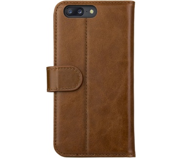 Rosso OnePlus 5 Hoesje Echt Leer Pasjes Book Case Bruin (5) Bruin