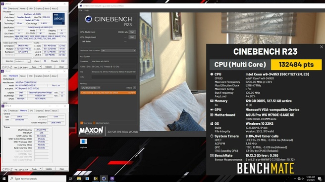 Cinebench R23 е резултат от овърклокнат Intel Xeon W9-3495 X