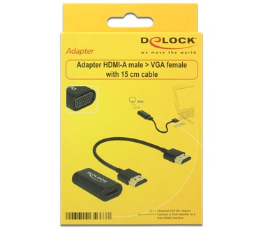 Delock 0.15m, HDMI/VGA