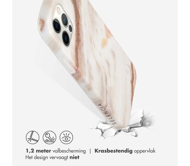Selencia Aurora Fashion Backcover iPhone 12 (Pro) - Duurzaam hoesje - 100% gerecycled - Wit Marmer