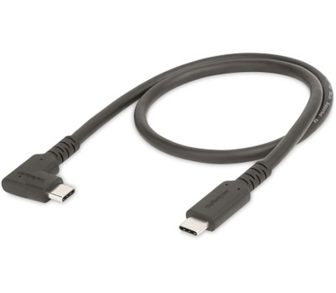 Startech.com 50cm Haakse USB-C Kabel, Rugged, USB 3.2 Gen 2 (10 Gbps), USB C naar C Data transfer Kabel met Rechte Hoek, 4K 60Hz DP Alt Mode, 100W Power Delivery, USB Type-C Kabel