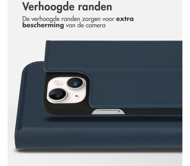 Accezz Premium Leather Slim Bookcase iPhone 14 - Donkerblauw