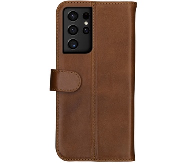 Rosso Deluxe Samsung Galaxy S21 Ultra Hoesje Wallet Case Leer Bruin (Galaxy S21 Ultra) Bruin
