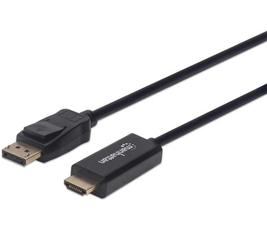 Manhattan DisplayPort to HDMI Cable, 4K, 1m, Male to Male, 4K@60Hz (3840 x 2160 at 60Hz), Black Zwart