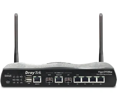 DrayTek Vigor 2928 10 Gigabit multi-WAN breedband router 1x SFP+ 10Gbps slot (WAN), 1x 10GbE WAN/LAN