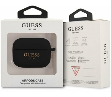 Guess Charms Silicone Case voor Apple Airpods Pro - Zwart Zwart
