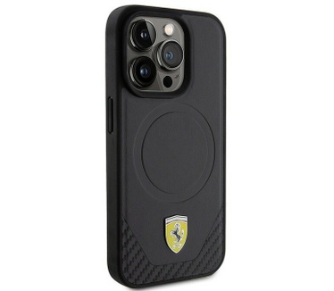 Ferrari Carbon Bottom Back Case - iPhone 15 Pro (6.1") - Zwart Zwart