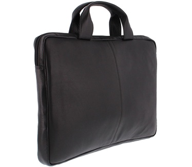 Plevier 15-15.6 inch sleeve/tas nappa leer zwart