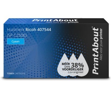 PrintAbout Huismerk Ricoh 407544 (SP C250E) Toner Cyaan Extra hoge capaciteit