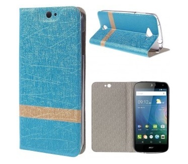qMust Acer Liquid Z530 Book Case - TPU binnenwerk - Striped Light Blue