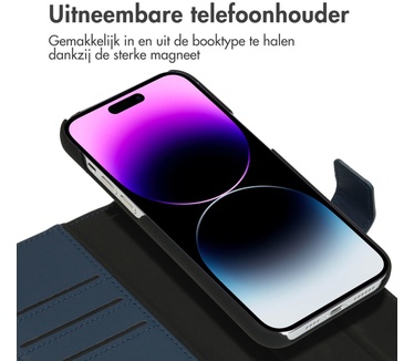 Accezz Premium Leather 2 in 1 Wallet Bookcase iPhone 14 Pro Max - Donkerblauw