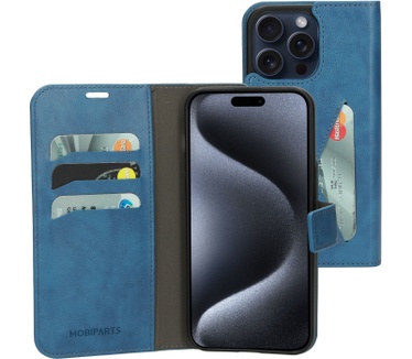 Mobiparts Classic Wallet Case Apple iPhone 15 Pro Max Steel Blue