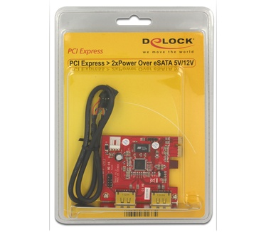 Delock PCI Express Card > 2x Power Over eSATA 5V/12V