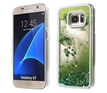 qMust Samsung Galaxy S7 Glitterstof hoesje - Green