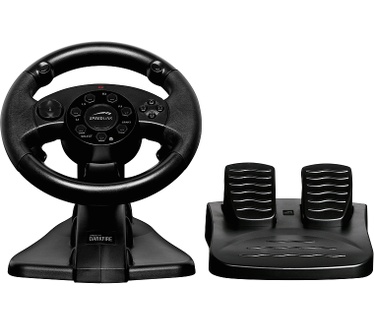 Speedlink Darkfire Racing Wheel (Black) (PC / PS3) Zwart, PC, PlayStation 3